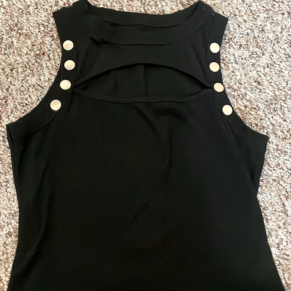 Black and gold cutout top